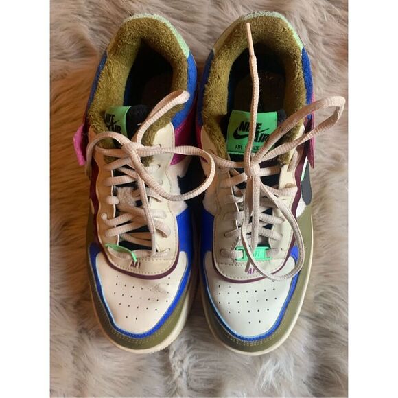 Nike Women's Multicolor Air Force 1 Shadow Sneakers CT1985-500 Athletic Sneaker - Picture 4 of 11